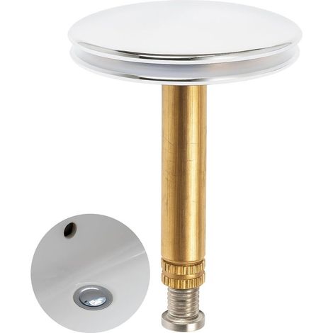 Bonde de baignoire, Ø 43 mm, avec double joint, hauteur réglable, bonde de baignoire universelle, robinet d'évier, laiton trempé avec finition chromée, bonde de baignoire antirouille (1/5)