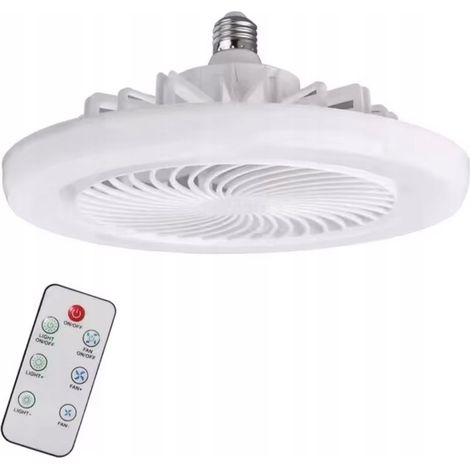 Ventilateur de plafond blanc avec éclairage LED – 3 vitesses – Télécommande – Rotation 360° – Fonctionnement silencieux (1/4)
