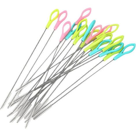 Lot de 50 goupillons en acier inoxydable pour pailles et bouteilles, en nylon (couleur aléatoire).-19.5X0.5cm (1/2)