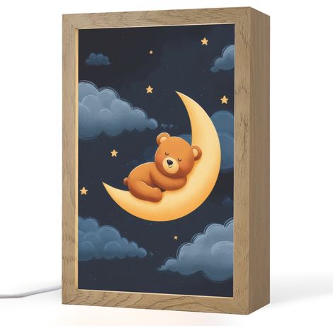 LUZ DE NOCHE INFANTIL Osito - Luna - Nubes - Estrellas 20x30 cm
