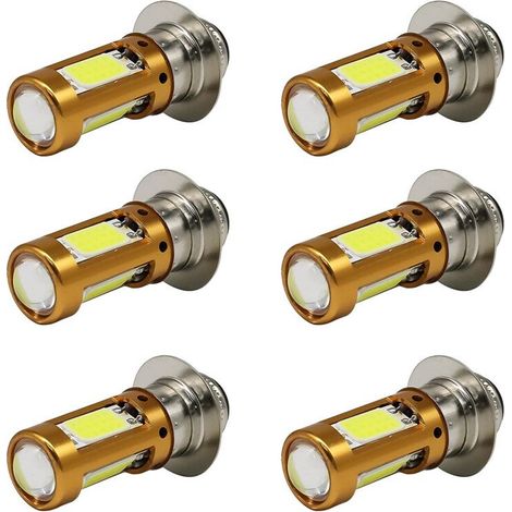 Adatto per 6 lampadine a LED H6M PX15D per fari di motociclette (anabbaglianti e abbaglianti), applicabile a motociclette, scooter e ciclomotori, luce bianca, 1500 lumen, 12-30V.