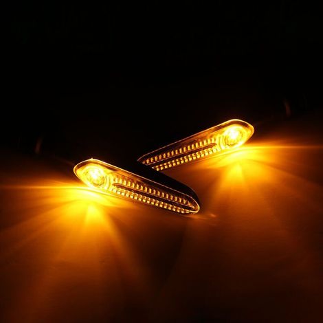 royaluxe -LED Clignotant Moto Accessoires Indicateur Directionnel Clignotant Lampe 1 Paire Remplacement pour YAMAHA MT07 700 XJ6 FZ6 MT09 900 MT10 (1/4)
