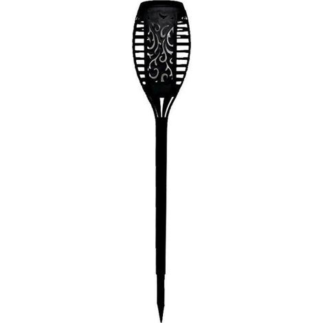 Torche solaire en résine 12 LED ambrée vacillantes Ø 7,3cm H47cm - GALIX (1/3)