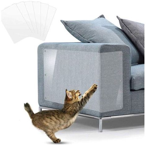 Ikodm – Protection de meubles pour chat – Lot de 6 protections transparentes en vinyle – Anti-griffures pour canapé et fauteuils – Faciles à appliquer (1/5)