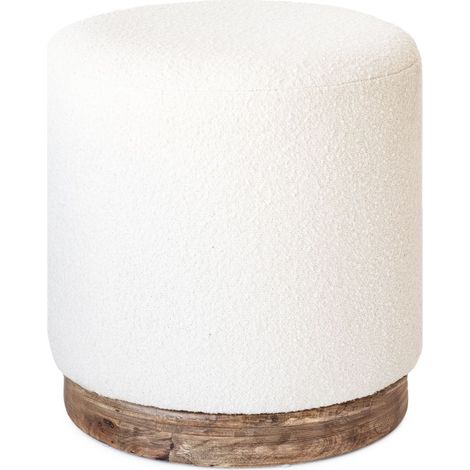 PUFF OTTO RIZO NATURAL Y MADERA CALIDAD SUPERIOR Ø40X45CM (1/3)