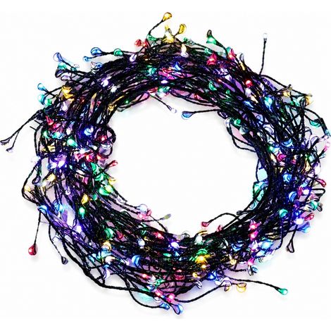 Guirlande LED multicolore en fil de cuivre, câble vert foncé, télécommande USB avec 8 modes, décoration de fête (1/5)