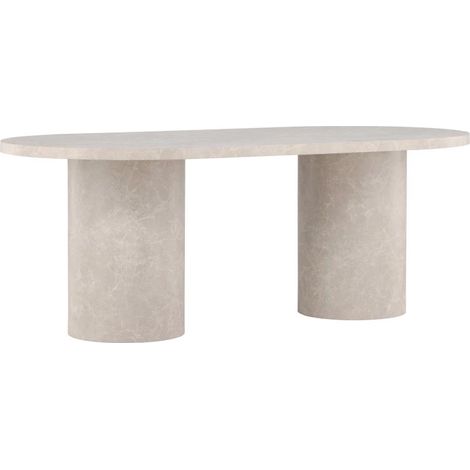 Table à Manger Effet Marbre "Narvik" 200cm Beige (1/5)