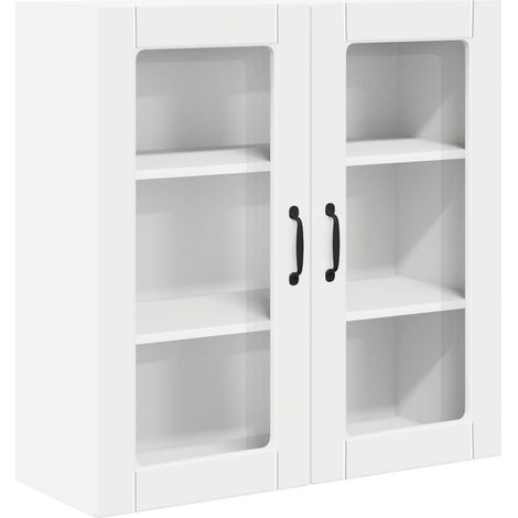 Maison Exclusive - Cabinet en verre mural PORTO Blanc 80 x 31 x 80 cm (1/5)