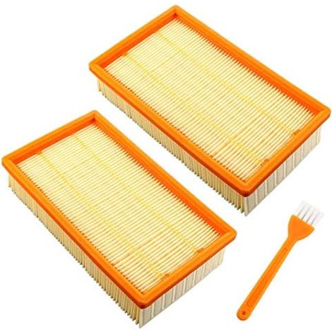 VURAHOME - Lot de 2 filtres plats plissés pour aspirateur Hilti VC-20, VC 20-U, VC 20-UM, VC-40, VC 40-U, VC 40-UM - Aspirateur robot multifonction - Remplace Kärcher 6.904-367.0, 6.907-012.0, 6.904-2 (1/5)