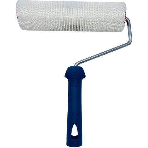 Nespoli Rullo anti-bolle, 25 cm, ideale per rimuovere bolle in applicazioni di pavimentazione, con plettri rotondi, manico in propilene