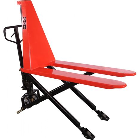Hochhubwagen mit langen Gabeln 1800x540mm - Hub 800mm - Tragfähigkeit 1T - Fallschutzrücken - HL540M1800