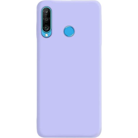 FUNDA PARA HUAWEI P30 LITE CARCASA TRASERA SÓLIDA DE SILICONA MORADA