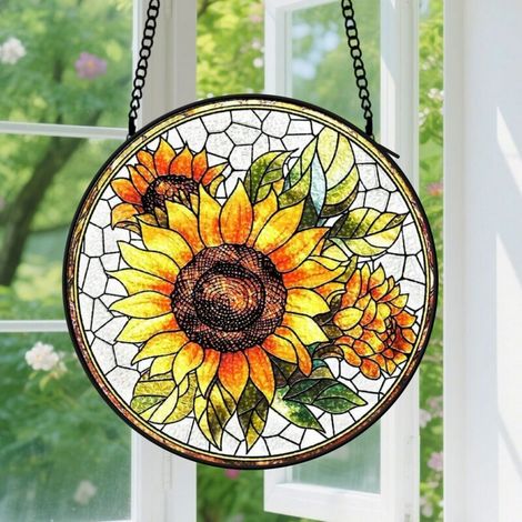 Capteur de soleil en vitrail - décoration spirituelle 15cm (1/4)