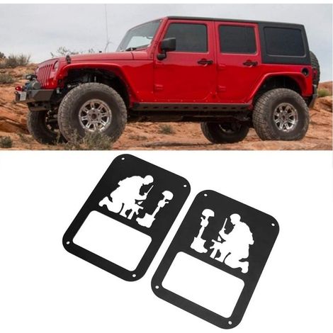 Passend für Jeep Wrangler 2007-2017 JK Rücklichtrahmen, flache Rücklichtabdeckung, hinterer Rücklichtrahmen, Brother-Stil. (1/4)