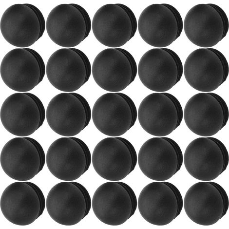 100 embouts en plastique pour tubes ronds, bouchons noirs (1/5)