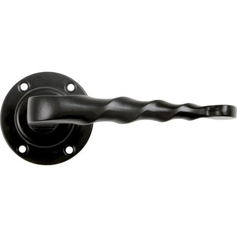 AMIG Poignées sur rosace 101R Ø60 mm Plaque d'acier, Poignée zamak Noir (1/5)