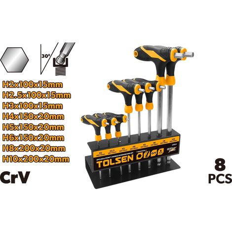 CARTELLA 8pz CHIAVINI TORX CON IMPUGNATURA A T
