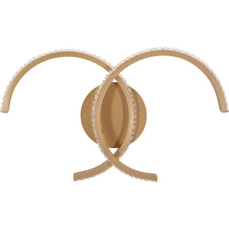 Lampada a parete Glam con doppia curva luminosa in oro (1/5)