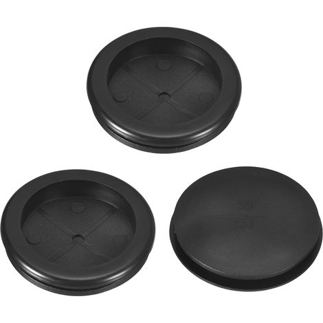 3Pcs Passe-Fils En Caoutchouc 2-3/16" (55mm) Trou De Perçage, 1-7/8" (48mm) ID Bouchons De Trou À Simple Face Joint D'Étanchéité Pour Firewall Protection De Câble, Noir (1/5)