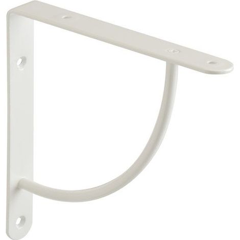 Équerre de fixation 18x18 cm en acier blanc – Épaisseur 2.5 cm – Supporte jusqu'à 30 kg – Finition peinte durable
