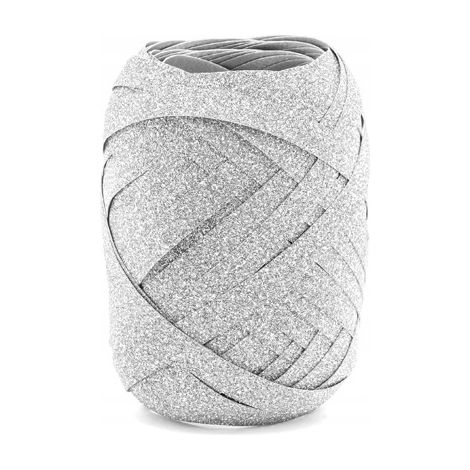 Ruban cocon, argent pailleté, 10 m, 1 pièce.