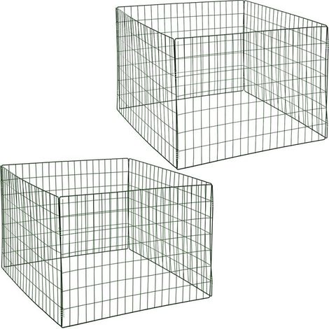 Komposter Metall Drahtgitter 2er Set Gartenkomposter 90x90x70 cm Draht Gitter (1/6)