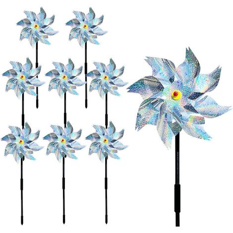 Windrad Vogelabwehr 8 Stück, Reflektierend, Taubenschreck für Garten & Balkon (1/5)