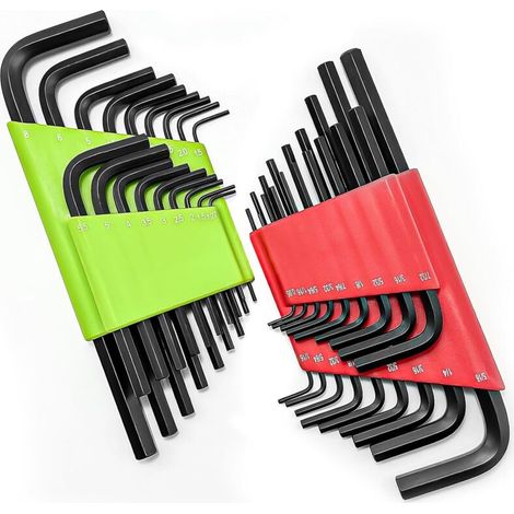 36 Pieces 1.27-8MM Allen Key Set Hollow Hexagonal Hex Key Wrench Metric Screwdriver Tool Kit for Repairing Bicycles, Motorcycles, Cars, Furniture, Appliances (1/5)