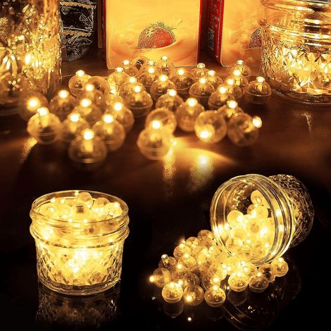 100 luci LED per palloncini, mini luci LED per palloncini, luci rotonde per feste con palloncini - Luce bianca calda (1/5)