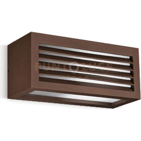 GES312- APPLIQUE 1 LUCE ATTACCO E27 IP4 COLORE RUGGINE L.25XH.10,8CM