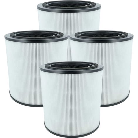 vhbw 4x Aktivkohlefilter kompatibel mit Bosch Air 4000 Luftreiniger - H13 Luftfilter Schwarz Weiß