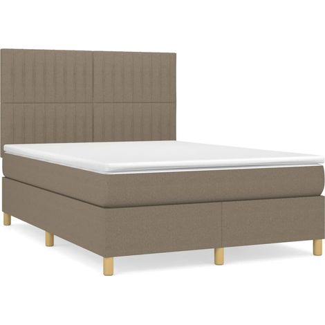 Maison Exclusive - Giroletto a Molle con Materasso Tortora 140x200 cm in Tessuto (1/5)