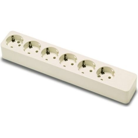 Base multiple 6 tomas tt sin cable polic bl famat