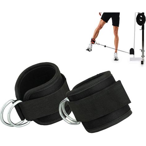 Ankle Straps - Adjustable Double D-Ring Design - For Cable Machine Resistance Training - 1 Pair (1/5)