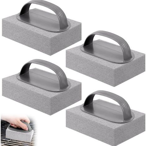 4Pcs Brosse Piscine Pierre Ponce avec Poignée, Pierres Nettoyage Grilles Barbecue Réutilisables, Brosses Ponces Briques Nettoyant Ergonomiques pour Nettoyer Griller Cuisinière, Plancha, Four, Carreaux (1/5)