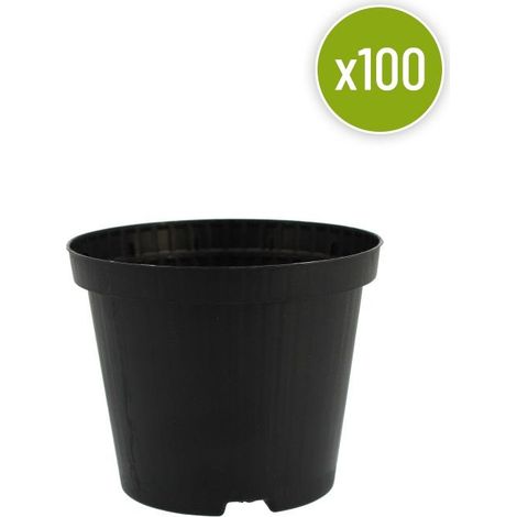 Lot de 100 Pots Ronds Plastique 0.41L – Ø10 cm (1/2)