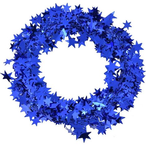 Guirlande d'étoiles bleues - Décoration idéale pour sapin de Noël, mariage, fête - Guirlande lumineuse festive, bleu ciel, 2 mètres, pour ambiance magique (1/4)
