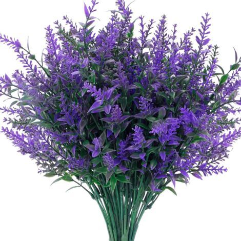 10 Paquets de Fleurs de Lavande Artificielles Résistantes aux UV, Faux Bouquets pour Décoration Intérieure et Extérieure (1/4)