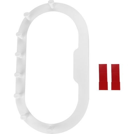 Cintre mural pliable Adhésif sans perçage Fer robuste 40x22cm Blanc/Gris (1/5)