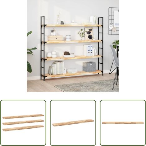 Bois d'acacia - Étagères flottantes 3 pcs 140x20x4 cm acacia massif non traité (1/5)