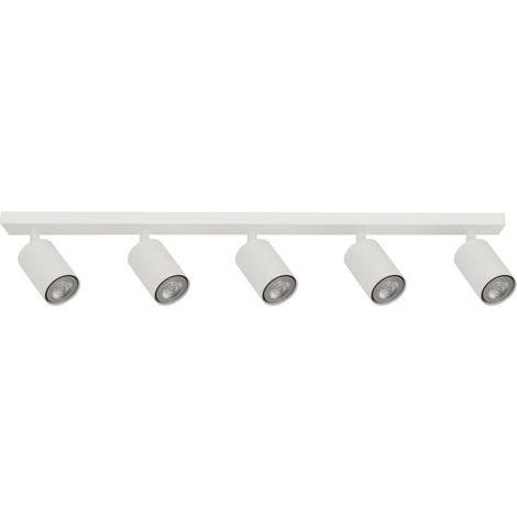 Plafonnier blanc moderne barre 5 spots GU10 Sigma (1/2)