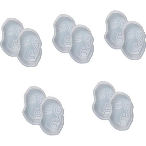 5 Ensembles Moule Silicone Pour Fabrication De Bougies Diy Design De Visage Humain Flexible Et Réutilisable Pour Bougies Parfumées Et Artisanat 2 Pièces 5 (1/5)