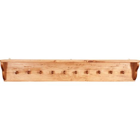 Perchero con colgante de madera maciza de tilo acabado con efecto natural 157x22x25 cm (1/5)