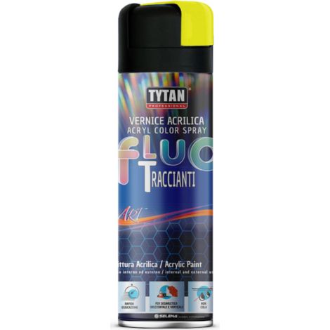 Vernice Spray Tracciante 500ml Bomboletta giallo fluo TYTAN rapida essiccazione
