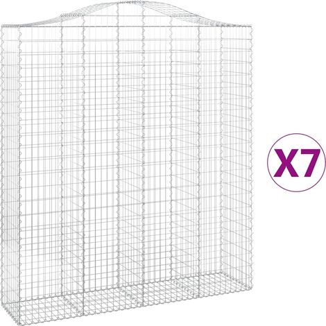 Maison Exclusive - Cesti Gabbioni ad Arco 7 pz 200x50x220/240 cm Ferro Zincato