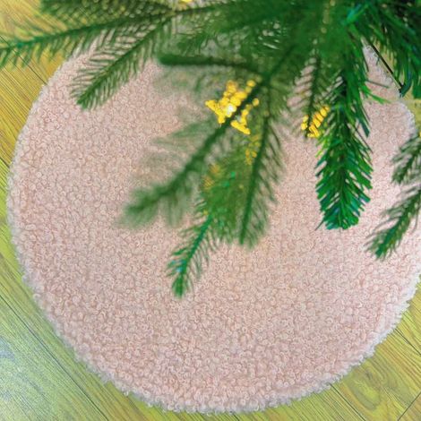 Arbre De Noël - Jupe En Fourrure Synthétique - 120 Cm - Pour Arbre Artificiel Ou Naturel - Décoration Festive Hivernale - 1 Pièce (1/5)