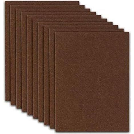 Lot de 10 plaques en feutre avec adhésif pour patins de meubles et protection du sol, à découper selon la forme de votre choix (15 cm x 10 cm x 3 mm) (1/5)