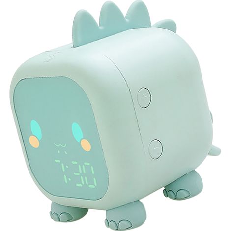 Digitaler Kinderwecker mit Nachtlicht, 2 Alarmen, 6 Klingeltönen, Zeit- und Temperaturanzeige, Geräuschsteuerung, Schlummerfunktion, 1500-mAh-Akku und Aufwachlicht für Jungen und Mädchen (1/5)