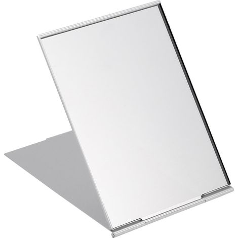 Miroir De Voyage Pliable - Miroir De Poche Compact Pour Camping Rasage Et Maquillage - Argent - 1 Pièce