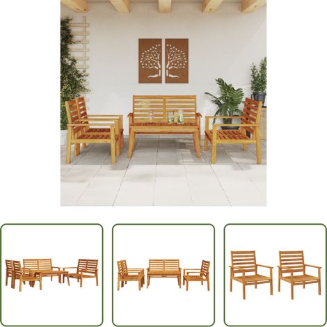 Akazienholz - 5-tlg. Garten-Lounge-Set Massivholz Akazie (1/5)